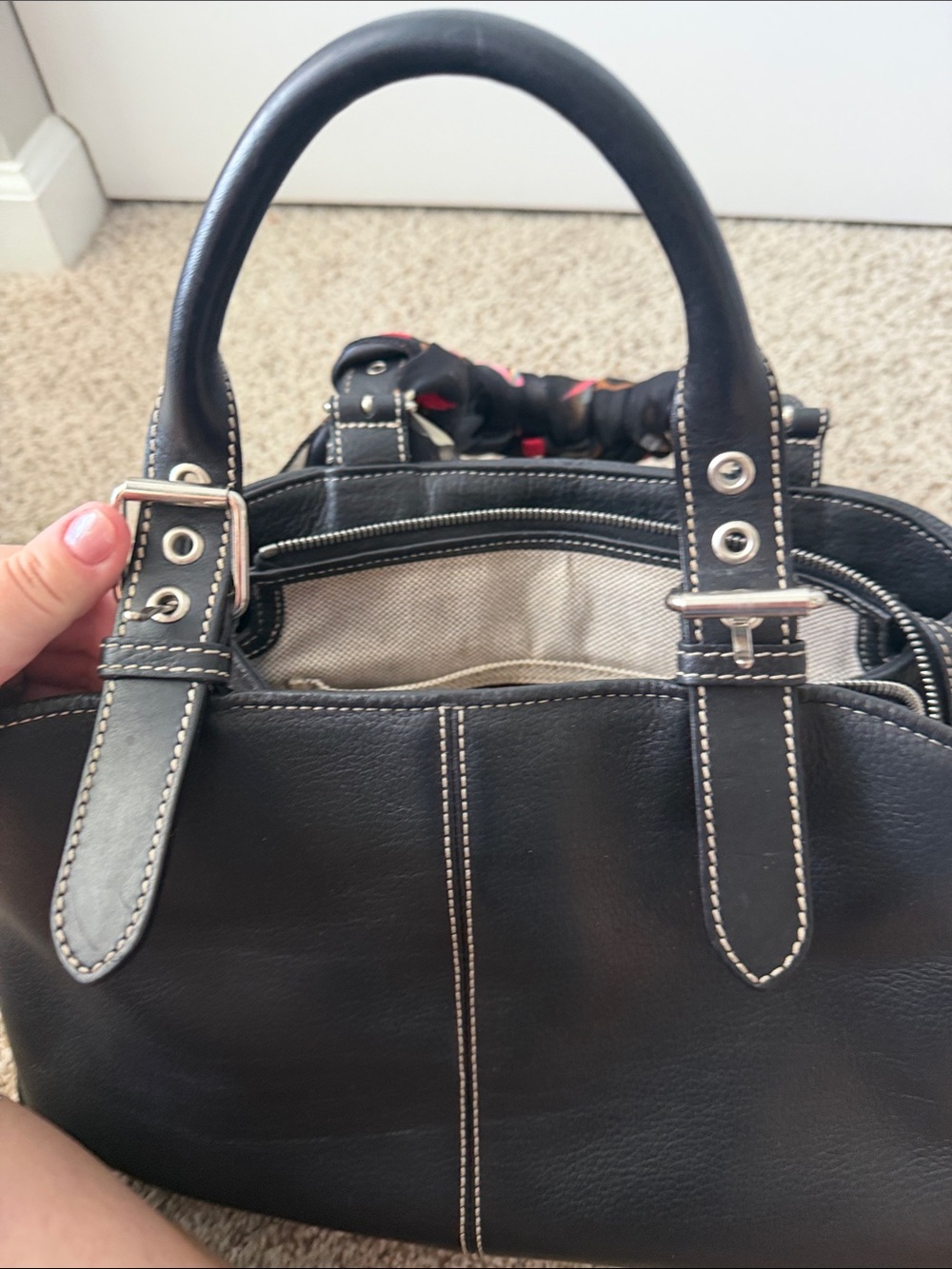 Dooney & Bourke Black Leather Satchel - Picture 7 of 10